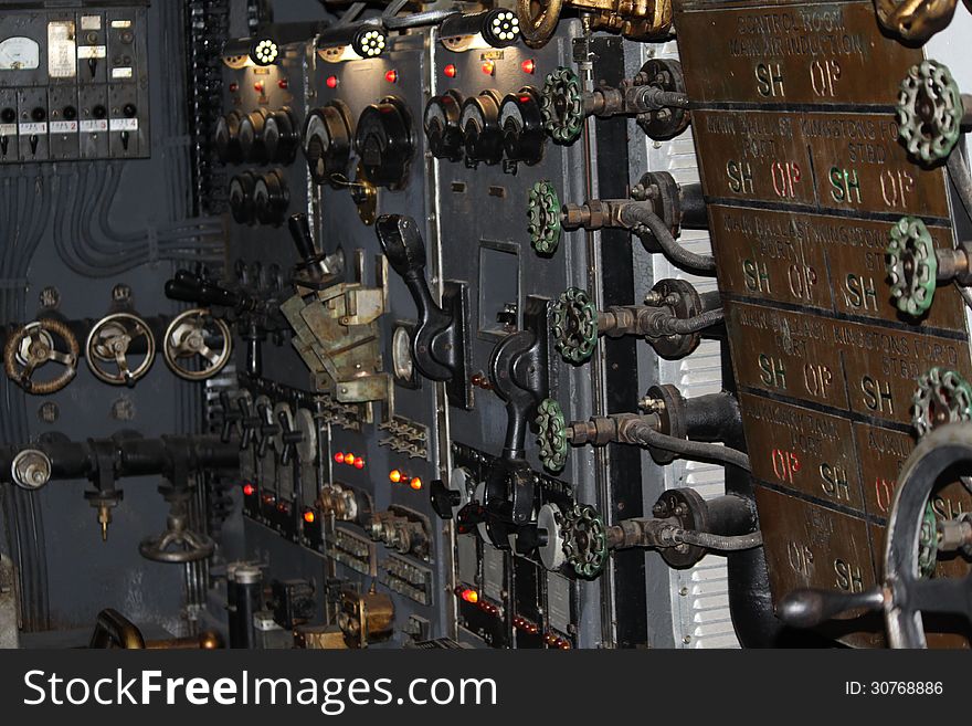 Control room of a submarine