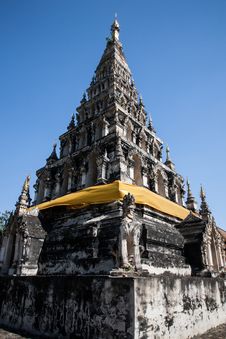 Wat Chedi Lium, Wiang Kumkam,Chiangmai Royalty Free Stock Photos