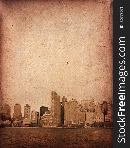 Vintage photograph of New York harbor. Vintage photograph of New York harbor