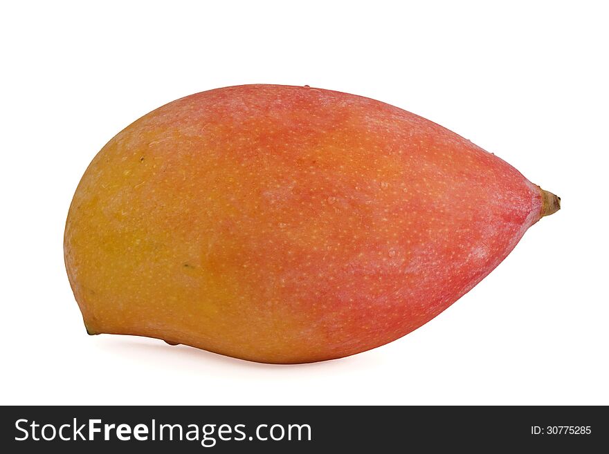 Ripe mango isolated on white background.