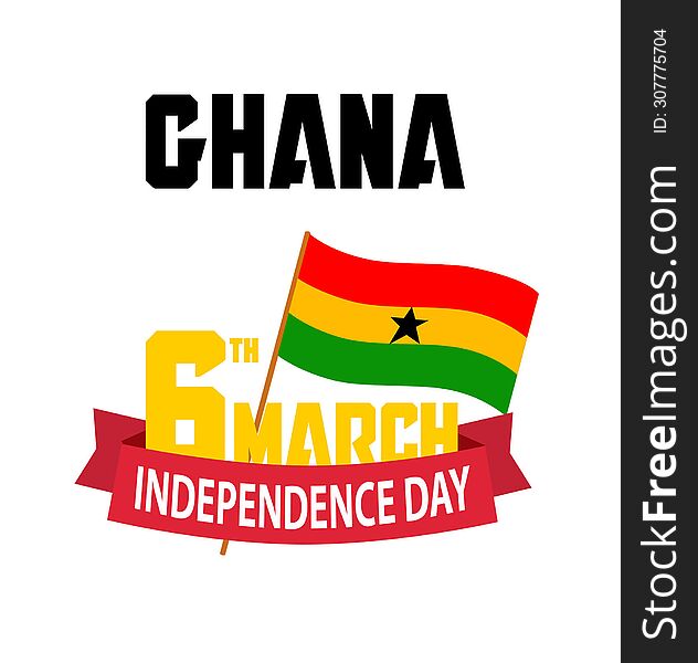 Ghana flag Independence day 6th March