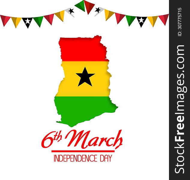 Ghana map 6th March Independence day celebration