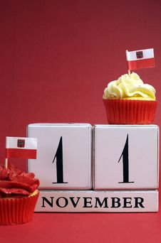 Calendar Date For Poland National Independence Day, November 11 - Vertical With Copy Space. Stock Photo Calendar Date For Poland National Independence Day, November 11 - Vertical With Copy Space. Stock Photo