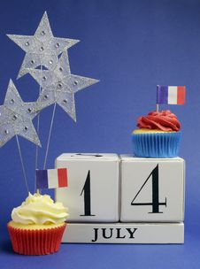 France National Holiday Calendar, 14 July, Fourteenth Of July, Bastille Day - Vertical. Royalty Free Stock Image