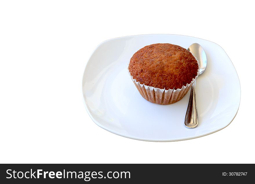 Banana Cake On White Background