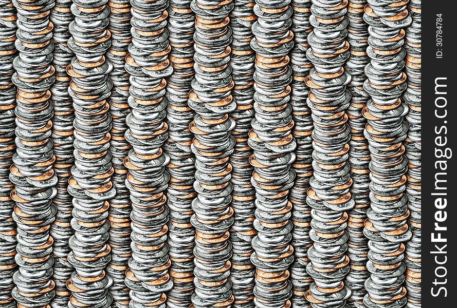 Photo Illustration of multiple stacks of U.S. coins. Photo Illustration of multiple stacks of U.S. coins.