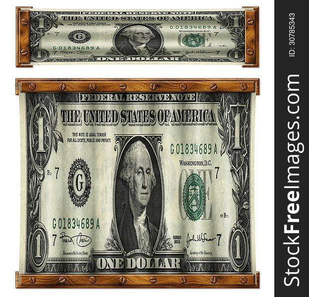 Photo Illustration of U.S. dollar bill retouched to appear stretched horizontally and then vertically. Photo Illustration of U.S. dollar bill retouched to appear stretched horizontally and then vertically.