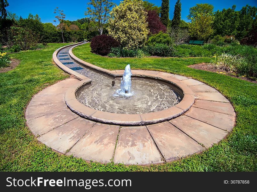 Fountain inbotanic Garden with beautiful nature. Fountain inbotanic Garden with beautiful nature