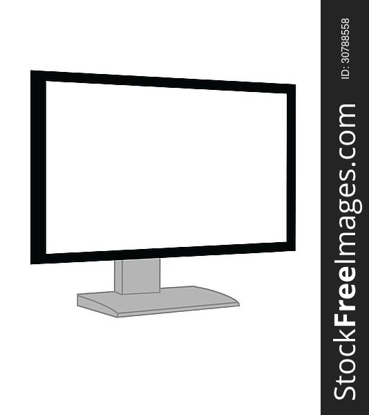 A blank computer screen, isolated on a white background. Perfect for posting advertisements.