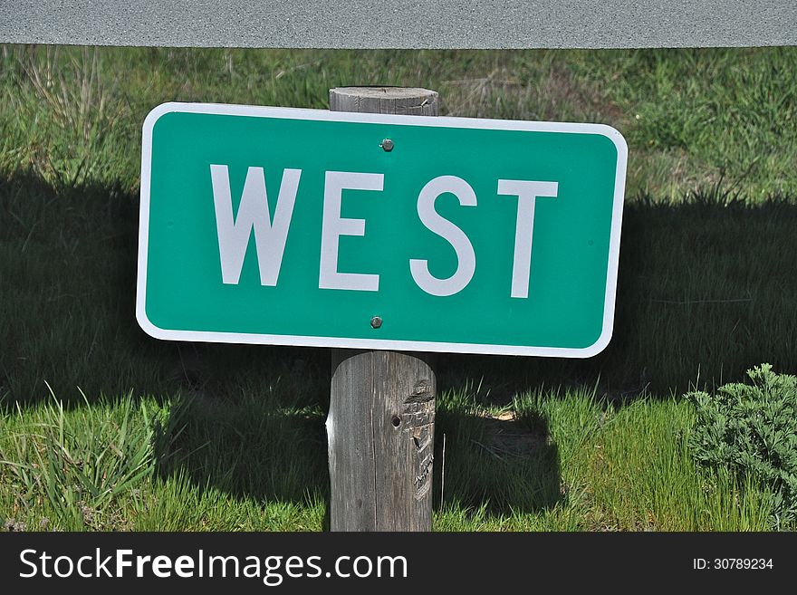 West sign at Santa Ysbabel Preserve in Southern California