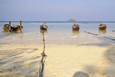 Fishing Boats At The Sea In Koh Lipe, Satun Province Stock Image