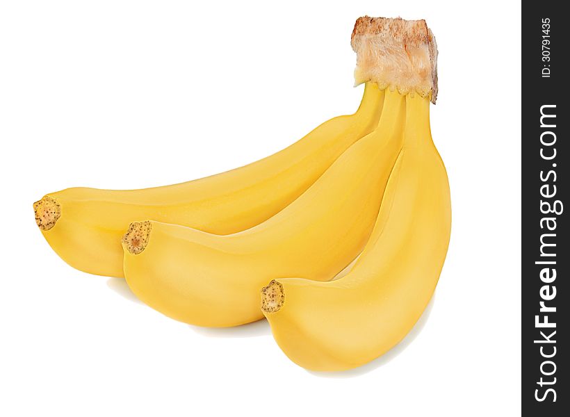 Bunch Of Bananas Isolated On White Background.