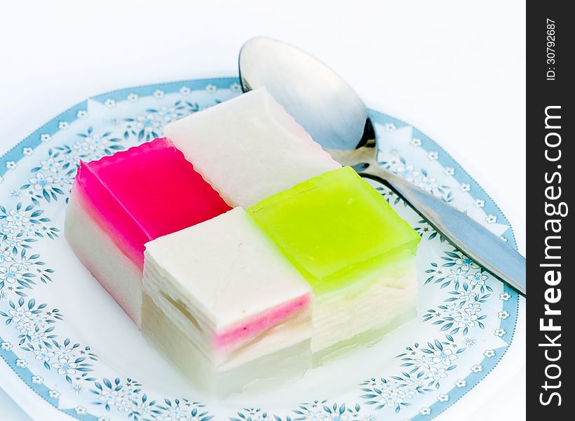 Coconut jelly dessert