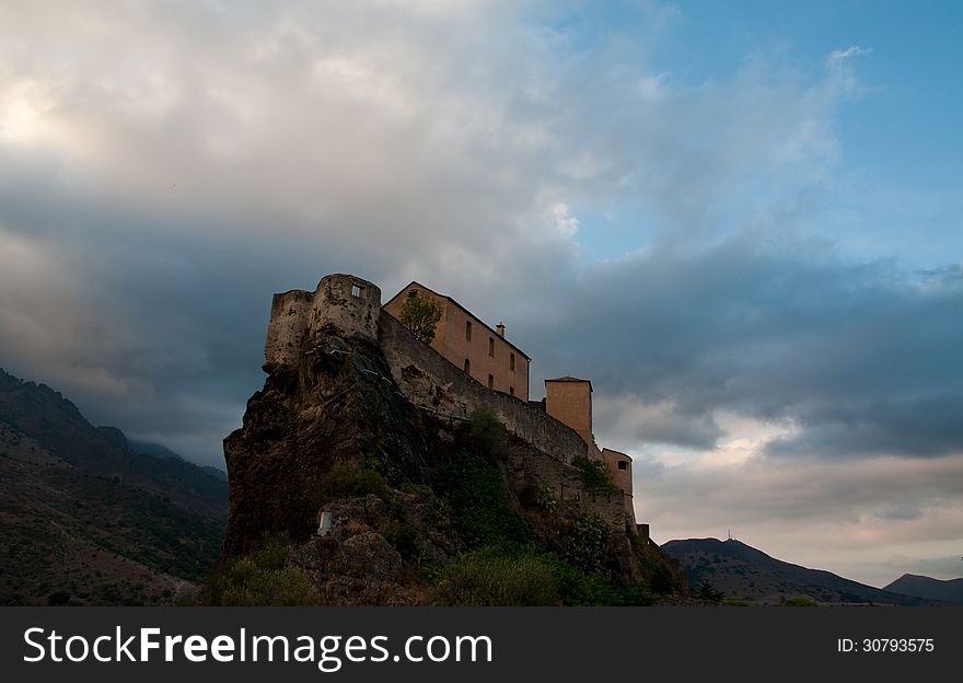 Old Corte city in Corsica