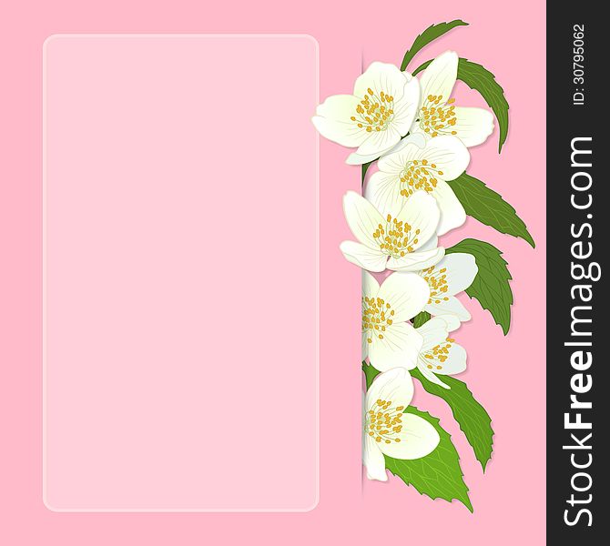 Vector illustration with cherry blossom for greeting card. Vector illustration with cherry blossom for greeting card.
