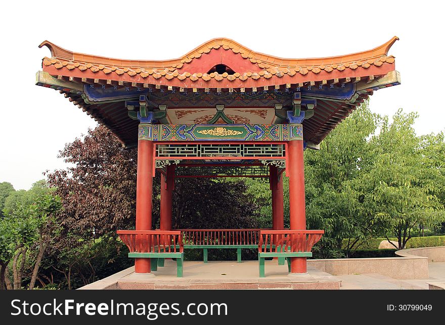 Chinese style of pavilion in the garden