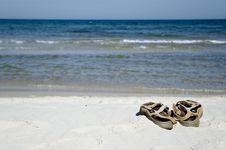 Sandals On The Beach Stock Image Sandals On The Beach Stock Image