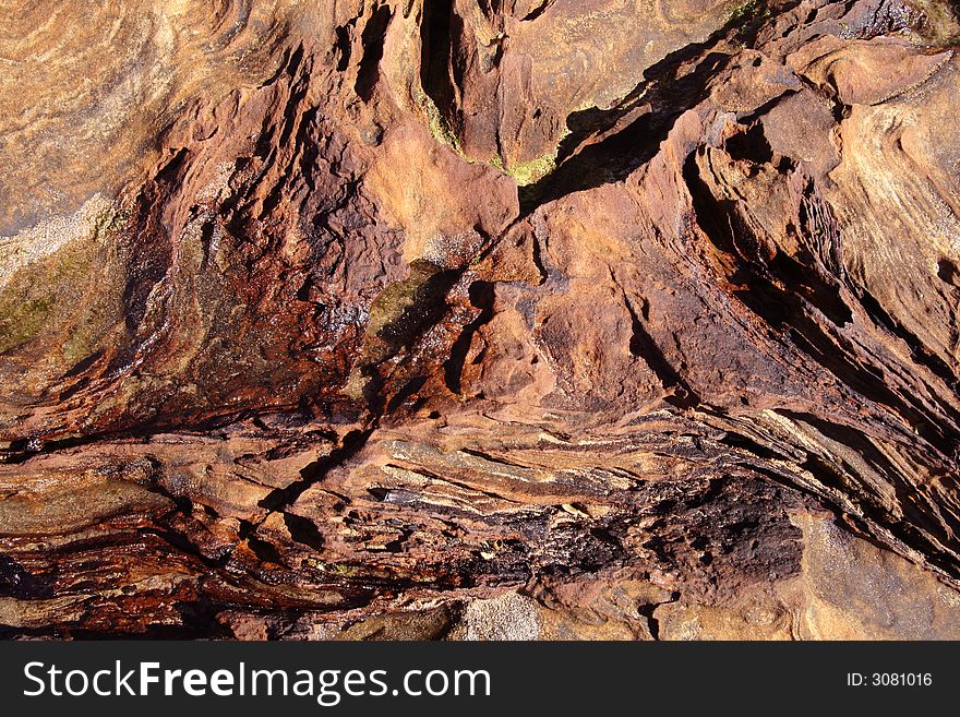 Unusual twisted igneous rock formation. Unusual twisted igneous rock formation