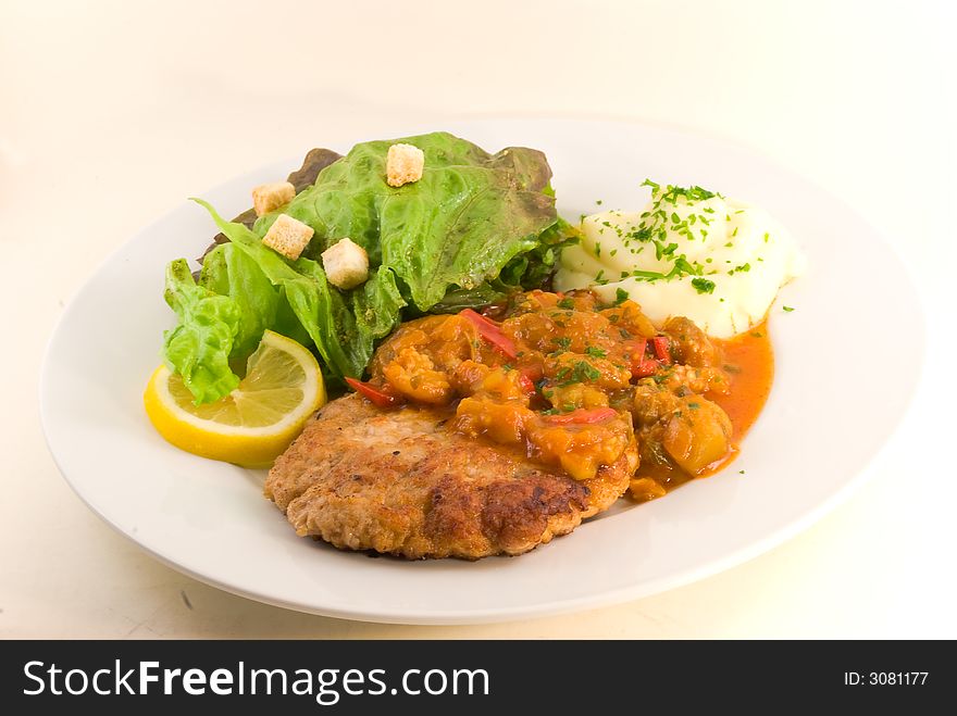 Delicious Hamburger with Vegetable(Zucchini,Eggplant,onion)