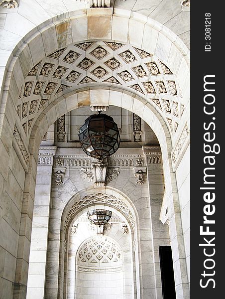 Library Ceiling And Chandelier