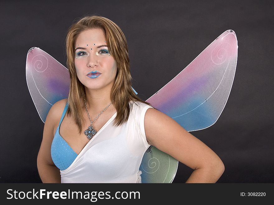 Pretty young woman dressed as fairy. Pretty young woman dressed as fairy