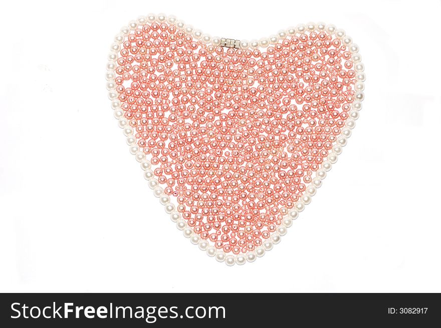 Pearl heart abstract background isolated