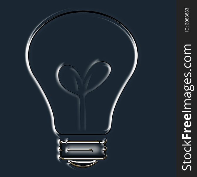 A bulb designed in illustrator in black background with glow showing its cathode and anode