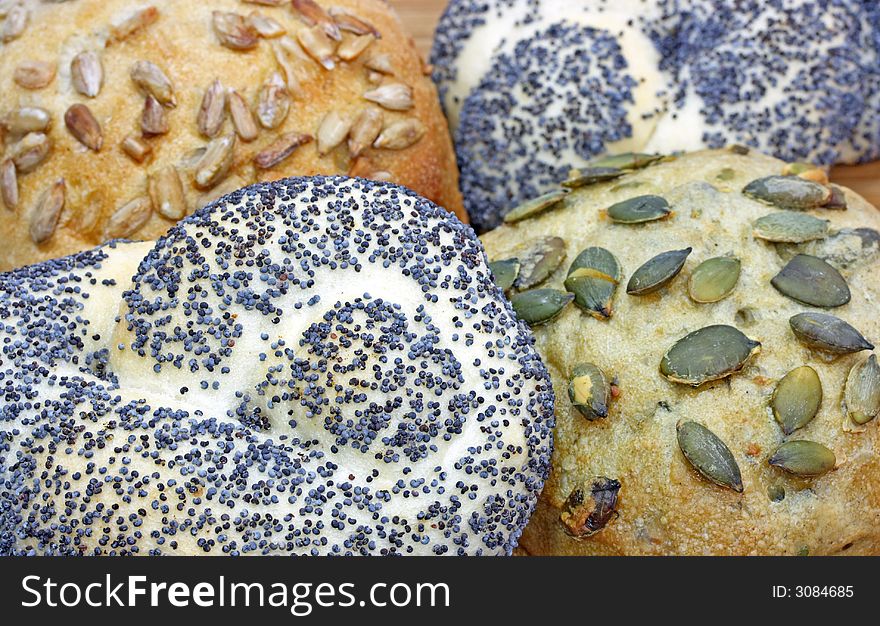 Baked bread close up