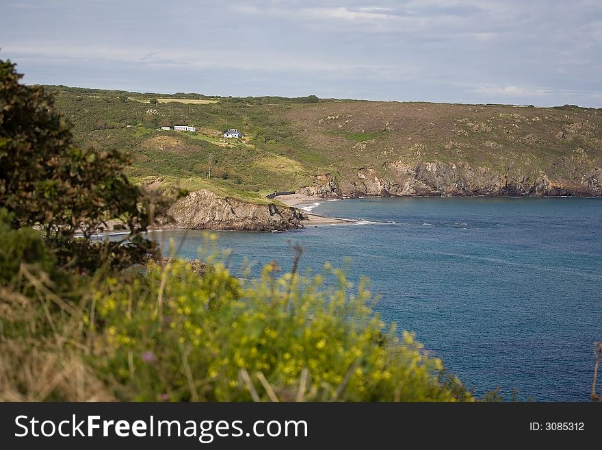 A view from Kennack sands cliffs cornwall england