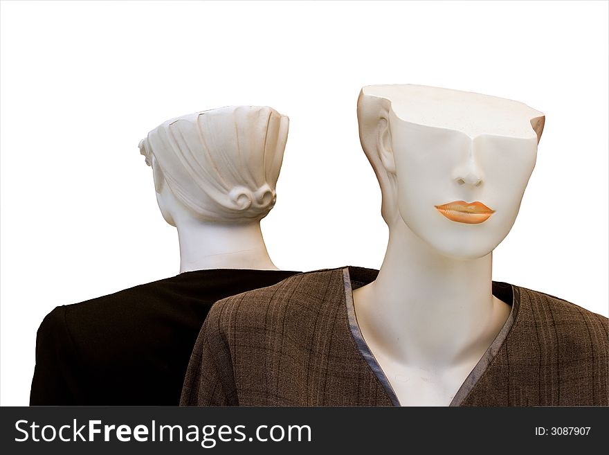 Female mannequins with the cut heads. Female mannequins with the cut heads.