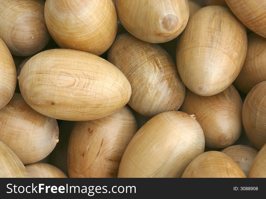 Background with a lot of wooden eggs