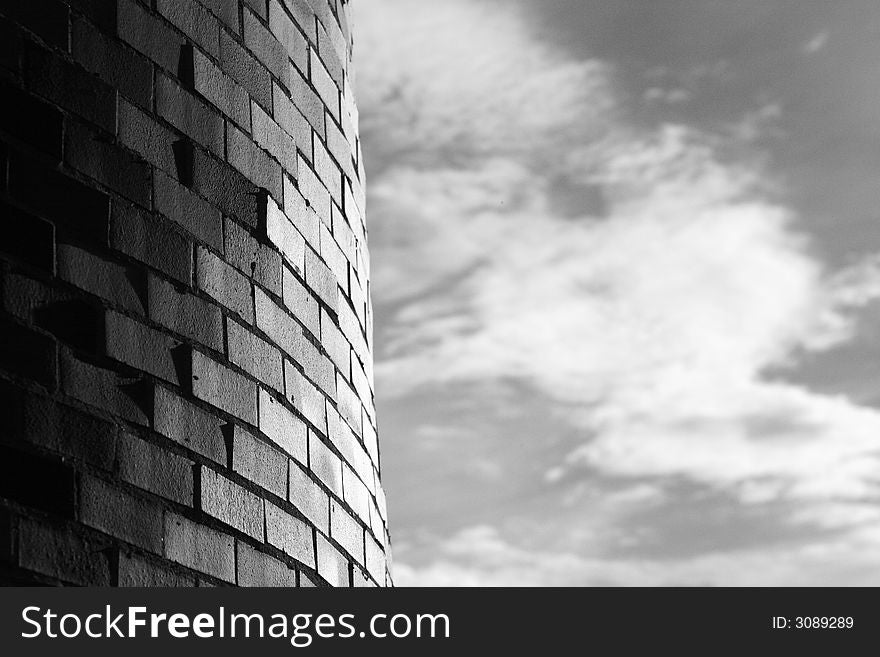 Curved brick and soft cloud