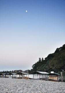 Boats On Katsura River In Arashiyama, Kyoto, Japan Royalty Free Stock Photography Boats On Katsura River In Arashiyama, Kyoto, Japan Royalty Free Stock Photography
