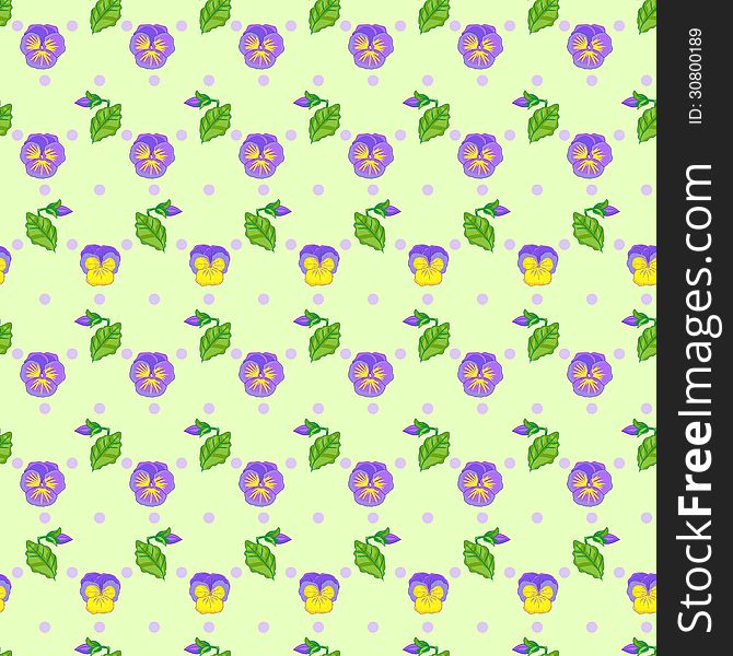 Floral  seamless pattern with Viola