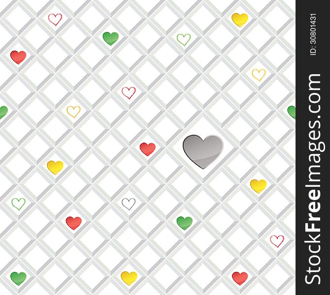 Love hearts seamless background. St Valentine day pattern. Abstract tiles texture. Love hearts seamless background. St Valentine day pattern. Abstract tiles texture.