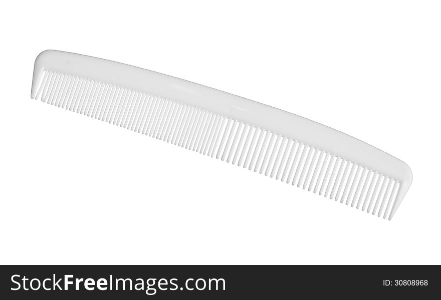 White hair comb isolated on white background