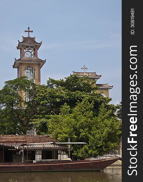 Church in a village near Ninh Binh, Vietnam