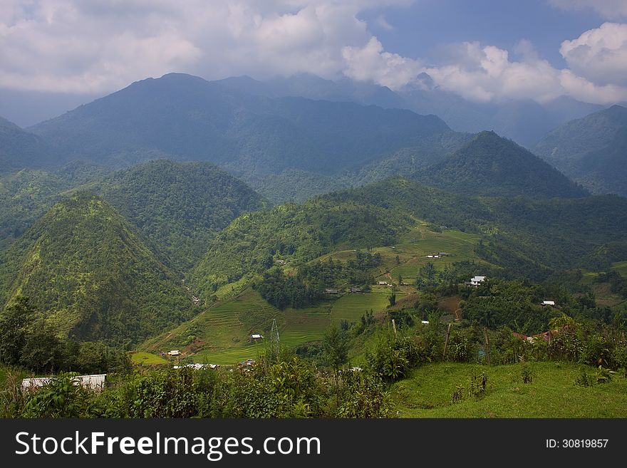 Countryside near Sapa in northern Vietnam