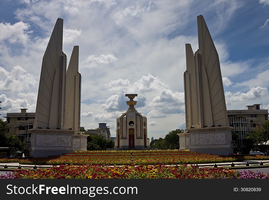 Democracy monument in Bangkok, Thailand.