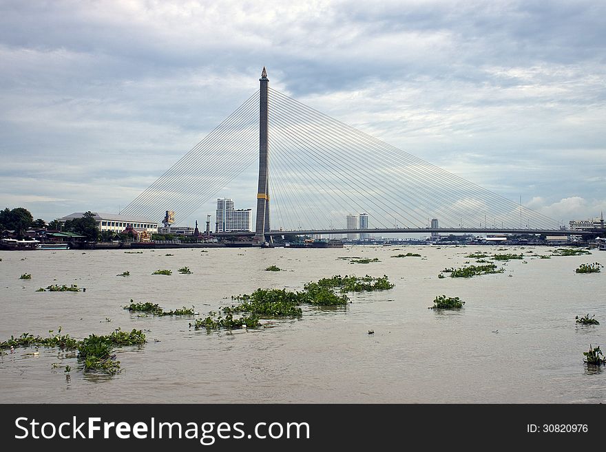 Rama VIII Bridge in Bangkok, Thailand
