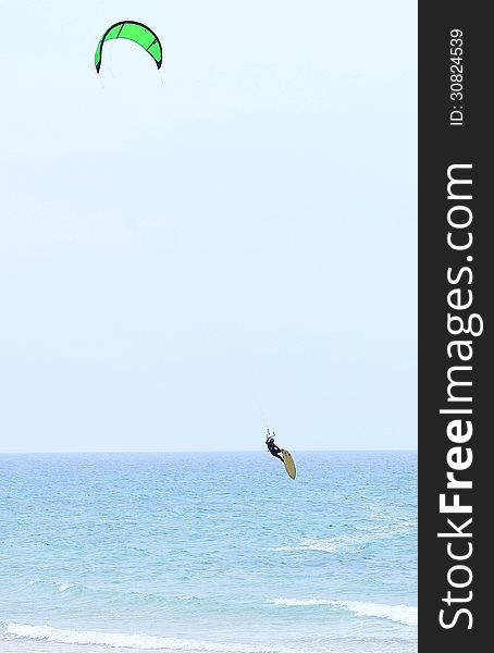 Man surfing sea summer day