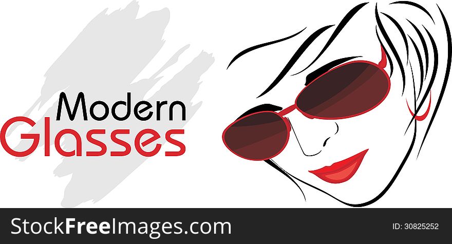 Stylish modern glasses. Icon for design