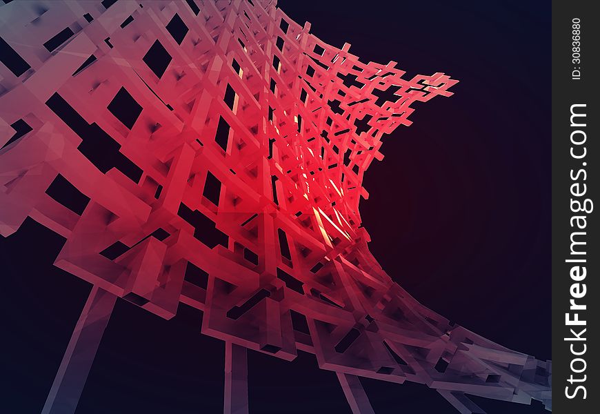 Bended red construction network wallpaper illustration