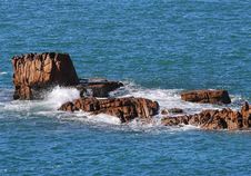 Coastal Scene In Guernsey With Rocks Royalty Free Stock Photography Coastal Scene In Guernsey With Rocks Royalty Free Stock Photography