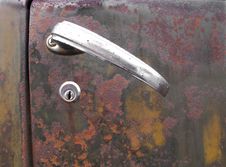 Door Handle On Rusty Truck Royalty Free Stock Photography Door Handle On Rusty Truck Royalty Free Stock Photography