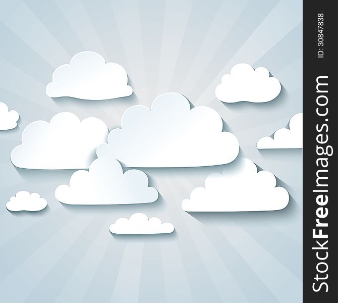 White Clouds Or Speech Bubbles For Your Text.