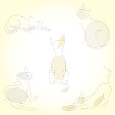 Sketches Of Cats Stock Image