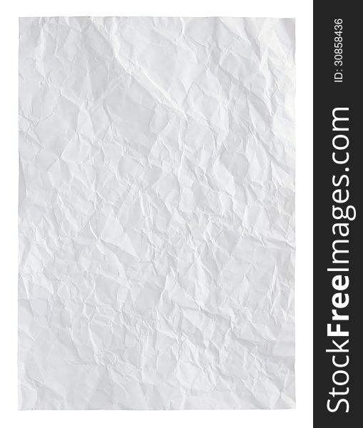 Crumpled Paper Isolated On White