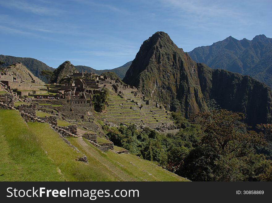 A view of Machu Picchu from the inca trail. A view of Machu Picchu from the inca trail.