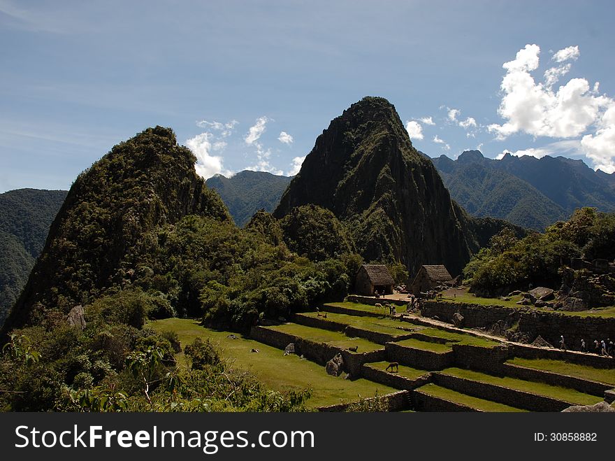 Machu Picchu View Over Farming Terraces